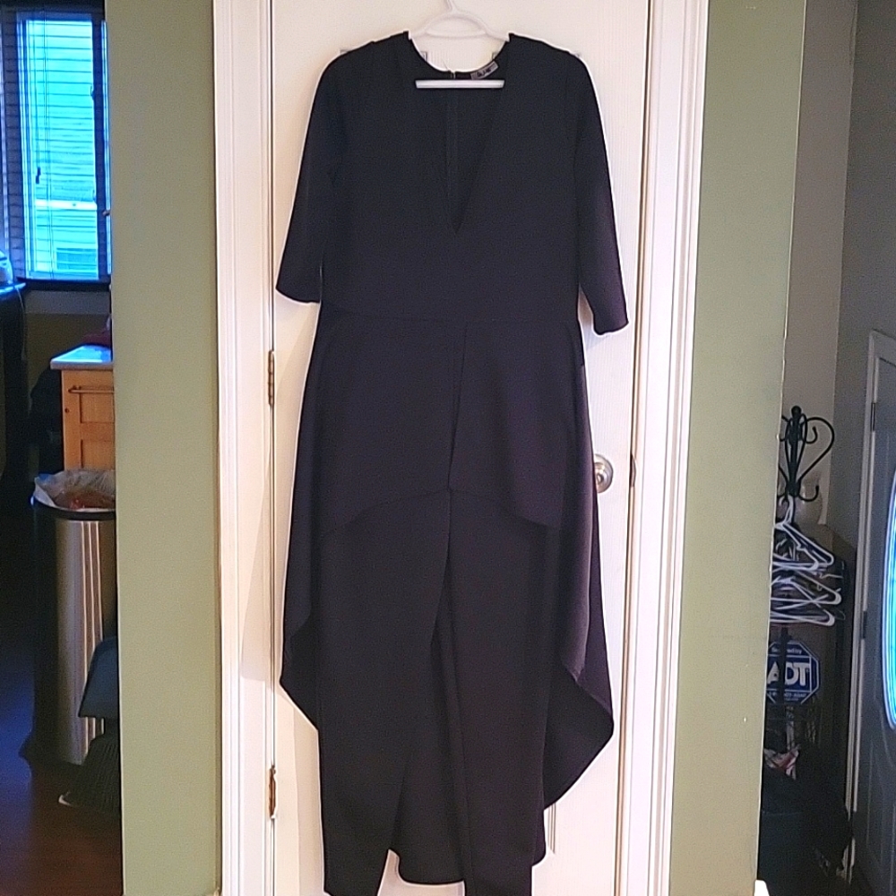 Item#004 Women's plus size tuxedo stay straight leg jumpsuit